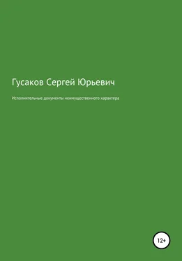 Сергей Гусаков Исполнительные документы неимущественного характера обложка книги