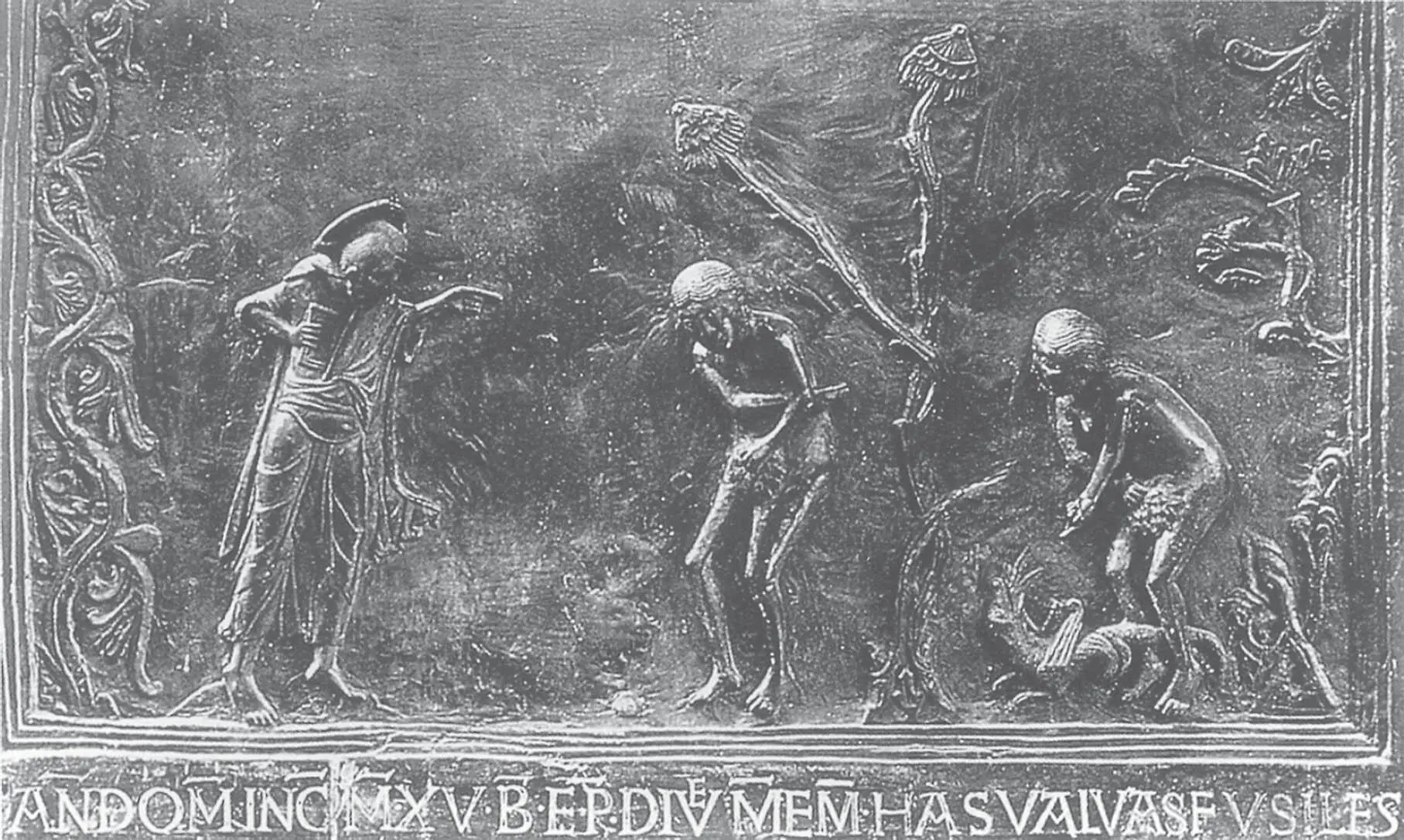 Abb 1 Bronzetür mit Pilzmotiv biblische Szene der Verurteilung von Adam und - фото 4