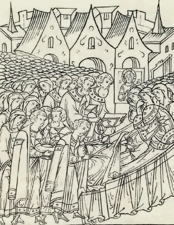 Смерть Елены Глинской Иллюстрация из Лицевого летописного свода XVI век В - фото 1