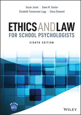 Susan Jacob Ethics and Law for School Psychologists обложка книги