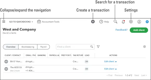 FIGURE 12The first view an accountant has when opening QB Accountant FIGURE - фото 13