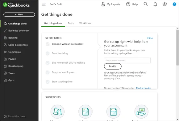 FIGURE 11The setup window for a newly created QuickBooks company Clicking - фото 11