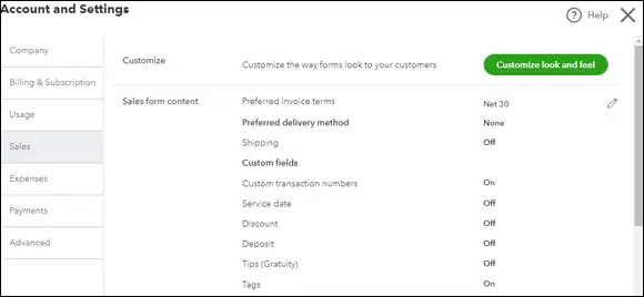 FIGURE 318The Sales page of the Account and Settings dialog box To change a - фото 75