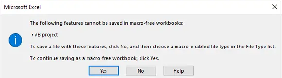 FIGURE 25If your workbook contains macros and you attempt to save it in a - фото 22