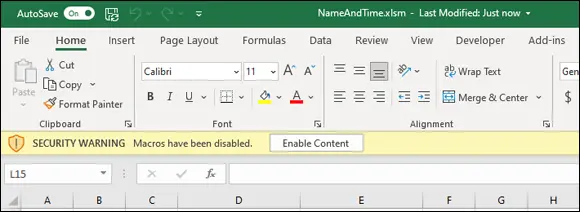 FIGURE 28Excels warning that the workbook just opened contains macros You - фото 26