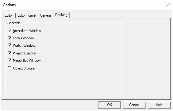 FIGURE 310The Docking tab of the Options dialog box Chapter 4 Introducing - фото 50