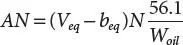 In this equation V eqis the amount of titrant ml consumed by the crude oil - фото 24