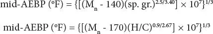 The midAEBP is the temperature for the 50 mass point on the distillation - фото 72