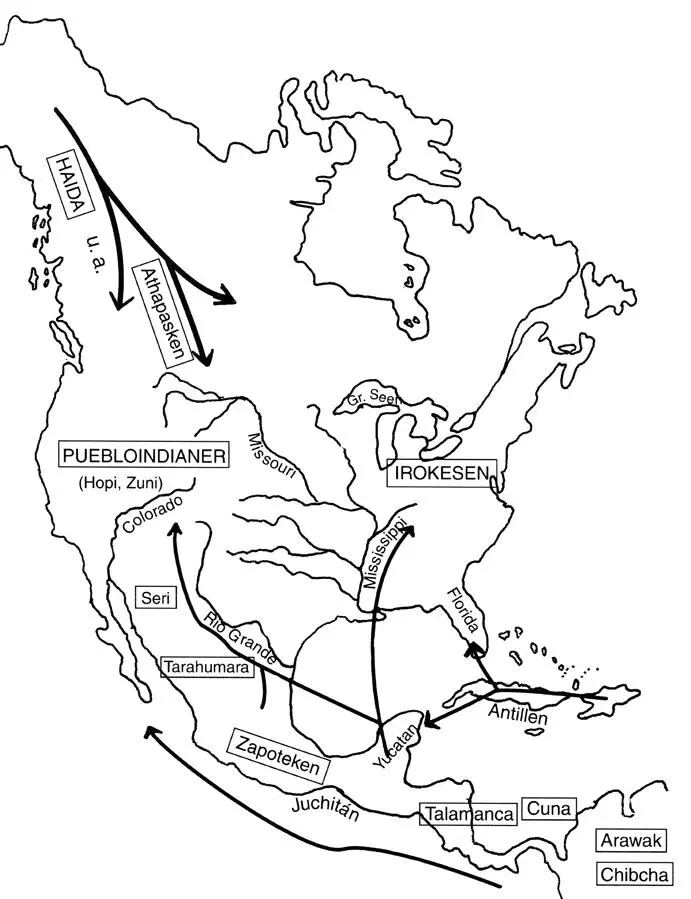 Karte 3Mittel und Nordamerika Einwanderungen von Süden und von Norden Doch - фото 8