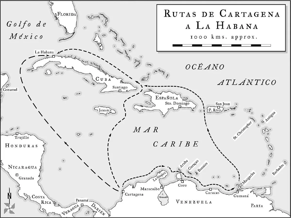 Figura 1 Rutas de Cartagena a La Habana En este mapa se trazan tres - фото 3