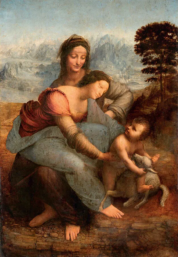 3Леонардо да Винчи Святая Анна с Мадонной и младенцем Христом После 1503 - фото 3