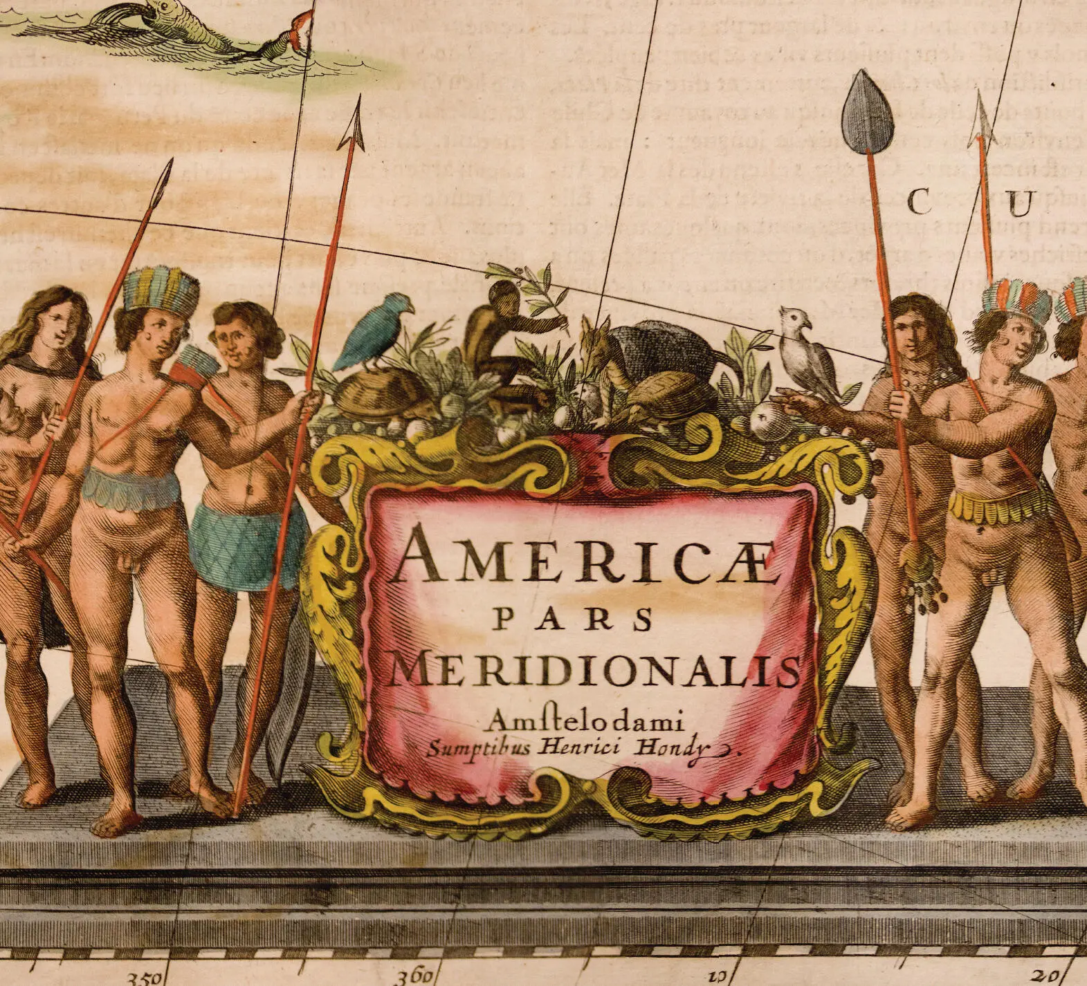 Detalle de Americae Pars Meridionalis Joannes Janssonius 16471650 Nouvelle - фото 3