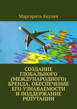 Маргарита Акулич Создание глобального (международного) бренда, обеспечение его узнаваемости и поддержание репутации обложка книги