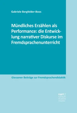 Gabriele Bergfelder-Boos Mündliches Erzählen als Performance: die Entwicklung narrativer Diskurse im Fremdsprachenunterricht обложка книги