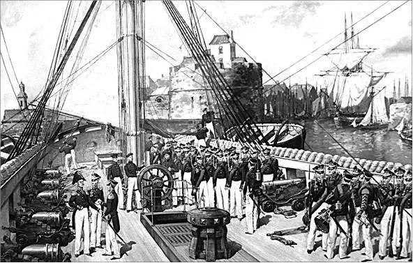 Гвардейский экипаж в 1814 году на фрегате Архипелаг Художник АА Тронь - фото 6