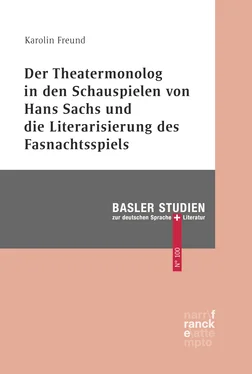 Karolin Freund Der Theatermonolog in den Schauspielen von Hans Sachs und die Literarisierung des Fastnachtspiels обложка книги