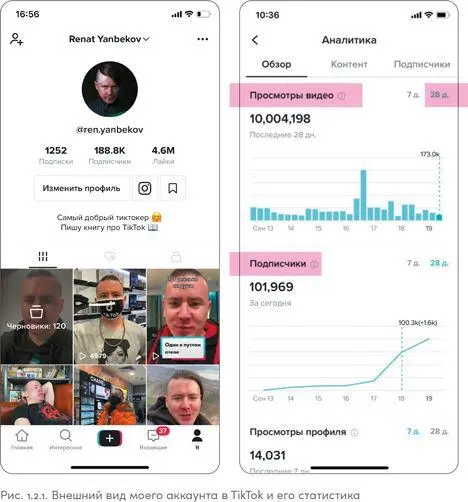 Профиль пользователя TikTok немного похож на профиль в Instagram в нем тоже - фото 6