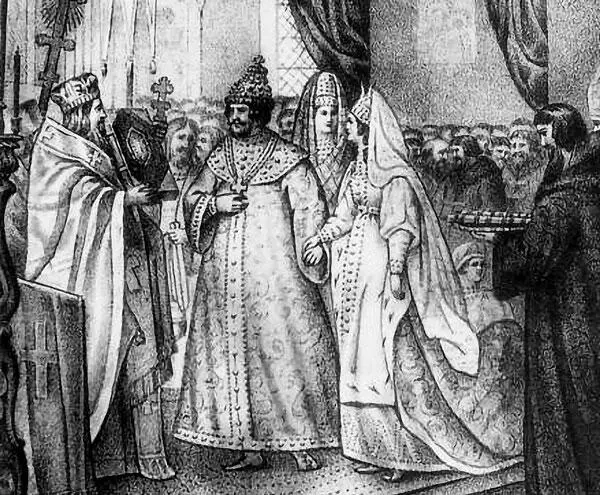 Венчание Ивана III с Софьей Палеолог в 1472 г Гравюра XIX в Софья Полеолог - фото 6
