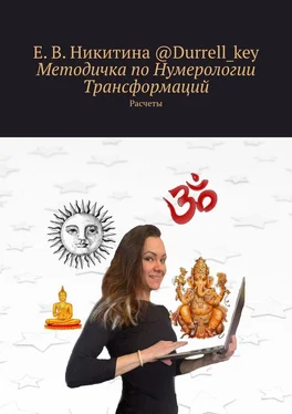 Е. Никитина @Durrell_key Методичка по Нумерологии Трансформаций. Расчеты обложка книги