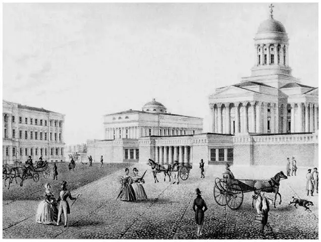Сенатская площадь и Николаевский собор Литография Ф Тенгстрёма 1838 г Лавки - фото 9