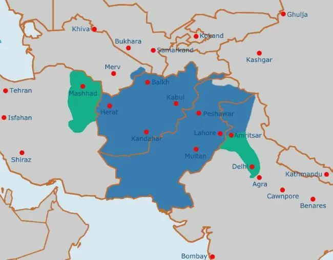 Дурранийская империя В 1823 году последний представитель династии Дуррани был - фото 3