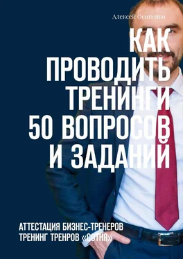 Алексей Осипенко Как проводить тренинги: 50 вопросов и заданий. Аттестация бизнес-тренеров, тренинг тренеров «СОТНЯ» обложка книги