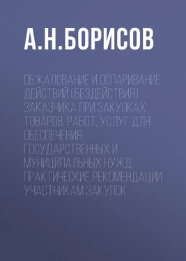 Александр Борисов Обжалование и оспаривание действий (бездействия) заказчика при закупках товаров, работ, услуг для обеспечения государственных и муниципальных нужд. Практические рекомендации участникам закупок обложка книги