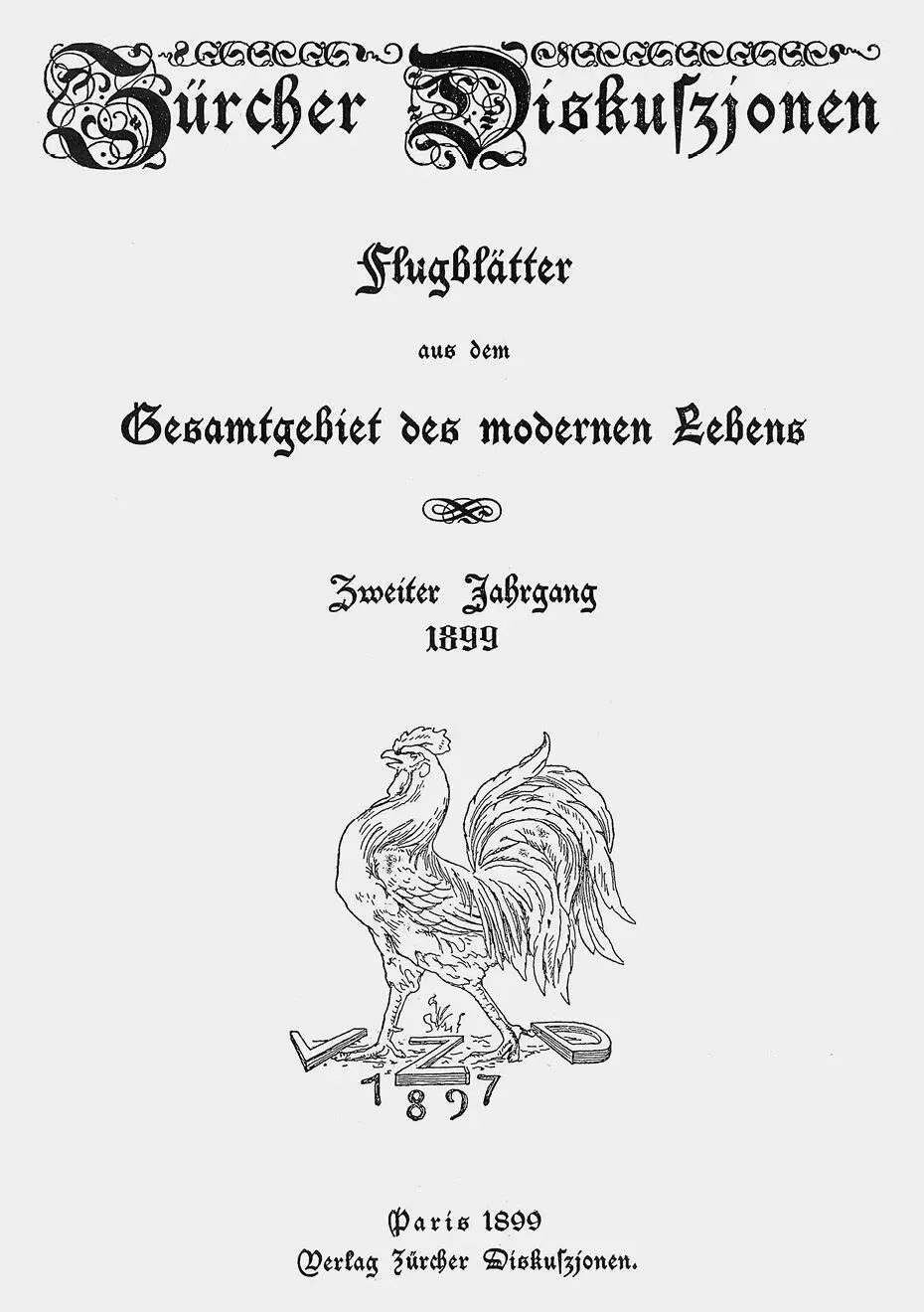 Titelblatt der Ausgabe 1899 in der Vrenelis Gärtli erschien Конец - фото 2