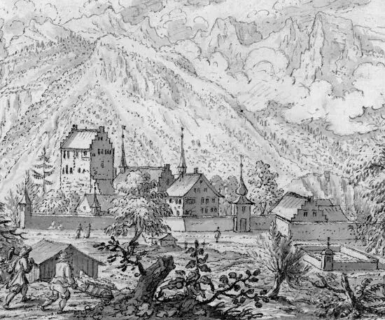Schloss ForsteggSalez zwischen 1720 und 1768 Zeichnung Zürich ZB - фото 2