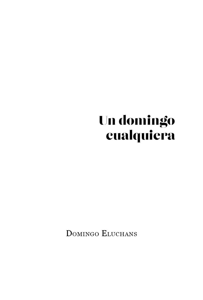 UN DOMINGO CUALQUIERA Domingo Eluchans 2021 Pehoé ediciones noviembre - фото 1