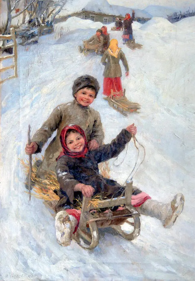 ФВ Сычков 18701958 Катание с гор Ледянки лыжи и коньки Гоняют - фото 2