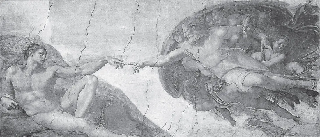 Die Erschaffung Adams von Michelangelo Buonarroti Fresko in der Sixtinischen - фото 4