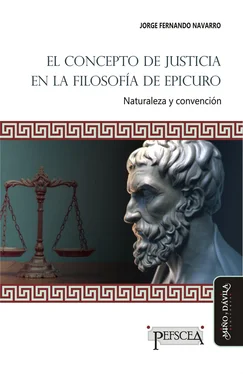 Jorge Fernando Navarro El concepto de justicia en la filosofía de Epicuro обложка книги