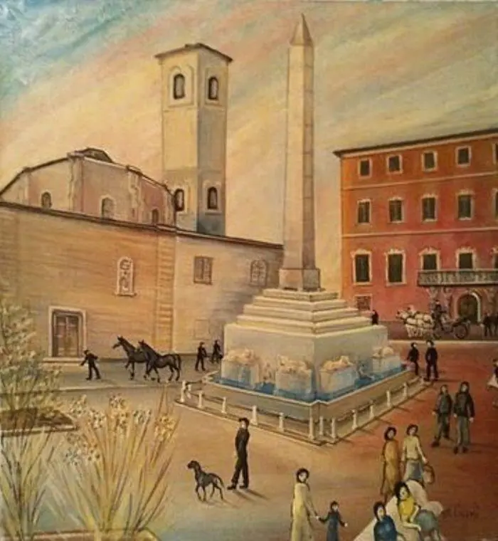 Piazza Federico II Olio su tela dellartista Jesino Mario Ciccoli Stefano - фото 1