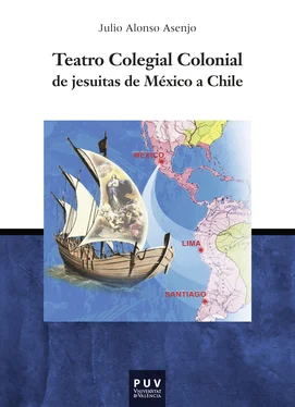 Julio Alonso Asenjo Teatro Colegial Colonial de jesuitas de México a Chile обложка книги