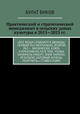 Булат Биков Практический и стратегический менеджмент в сельских домах культуры в 2015—2025 гг.