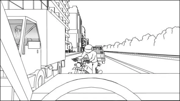 In this position he without touching the microtruck and the drivers car - фото 24