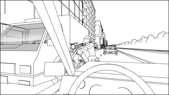 In this position he without touching the microtruck and the drivers car - фото 25