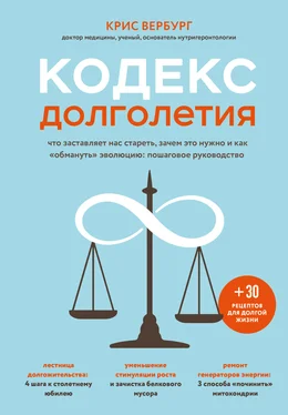 Крис Вербург Кодекс долголетия. Что заставляет нас стареть, зачем это нужно и как «обмануть» эволюцию: пошаговое руководство обложка книги