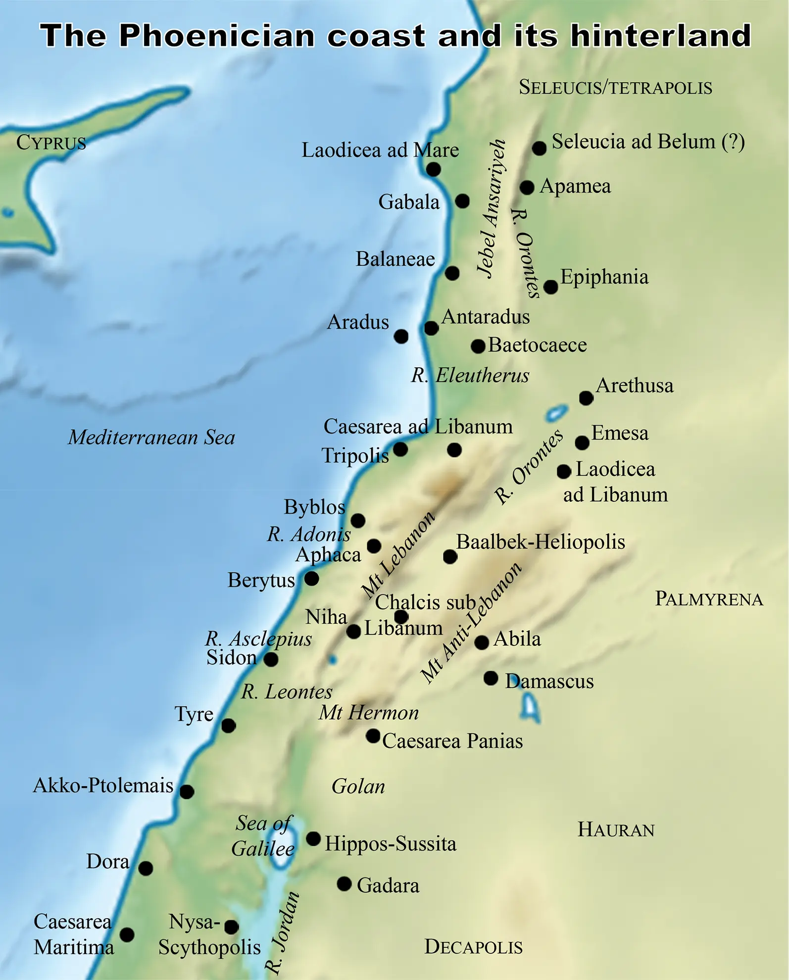 Map IVThe Phoenician coast and its hinterland Sources Esri USGS NOAA Made - фото 5