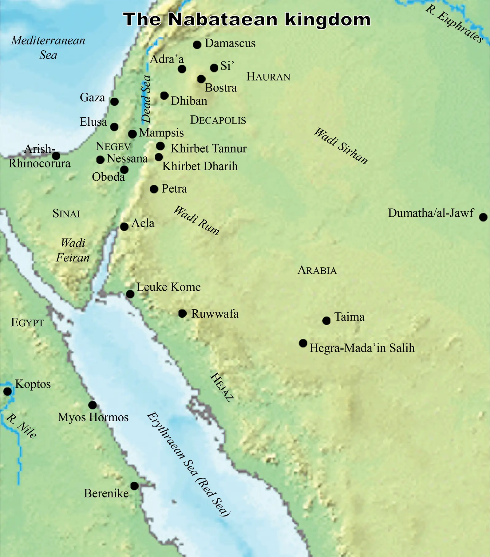 Map VIThe Nabataean kingdom Sources Esri USGS NOAA Made with Natural Earth - фото 7