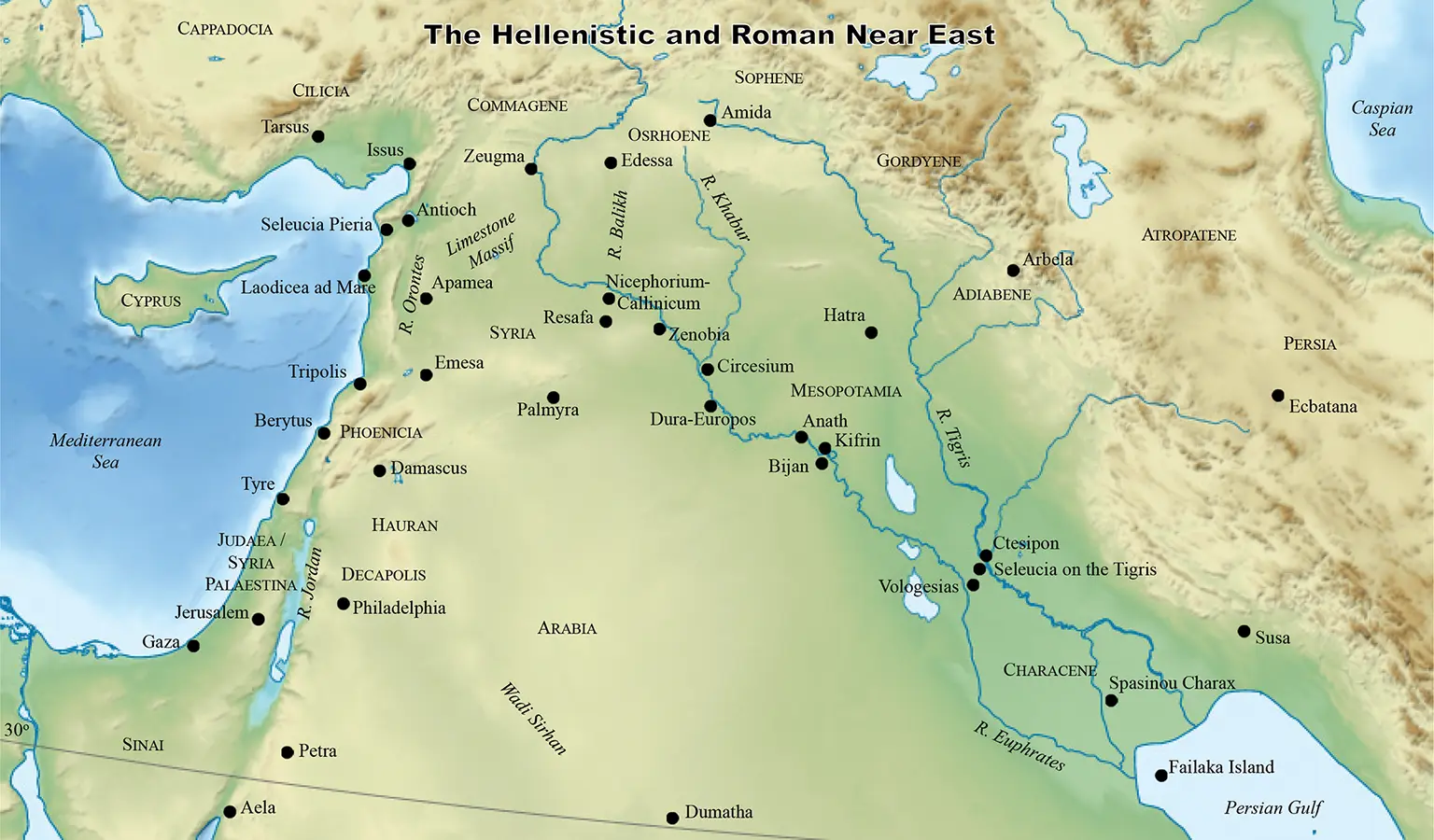 Map IThe Hellenistic and Roman Near East Sources Esri USGS NOAA Made with - фото 2