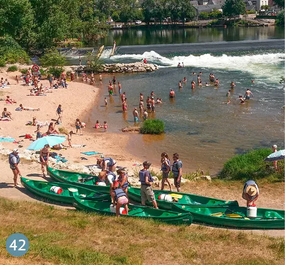 42 Plage de Savonnières Sandstrand unter den Stromschnellen eines Stauwehrs - фото 355