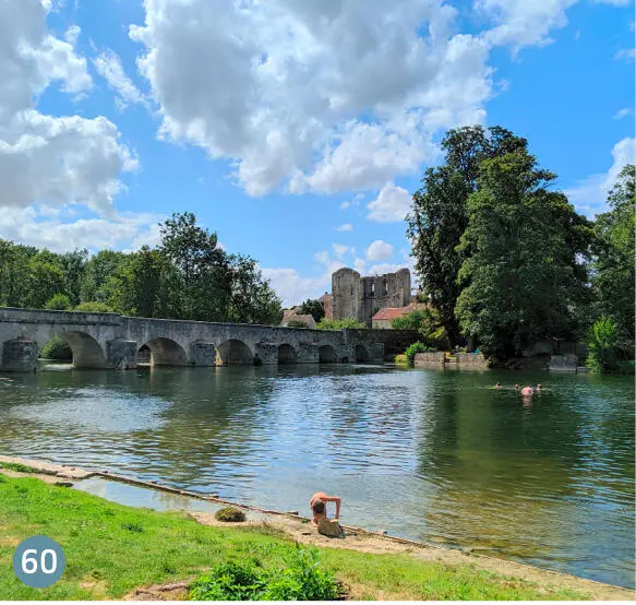 60 GrezsurLoing Baden Kanufahren und Picknicken am rechten Flussufer unter - фото 210