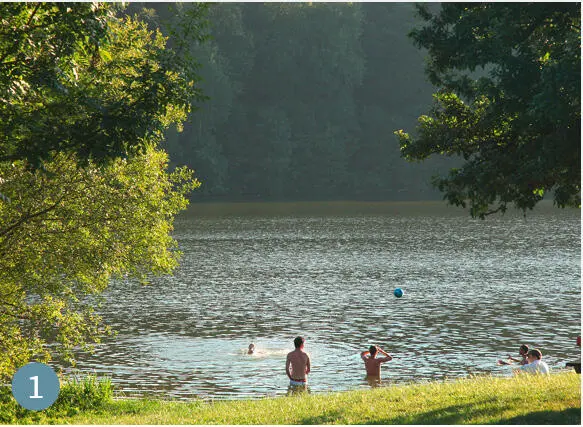 1 LAC DE RABODANGES KIRCHENRUINE Rast und Spielplatz am grasbewachsenen - фото 33