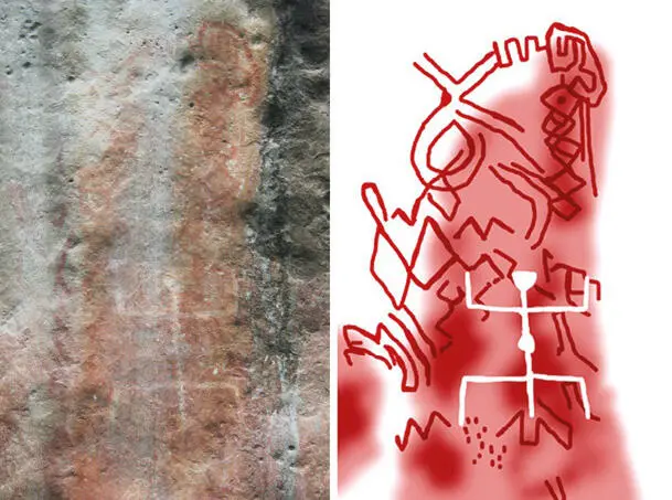Figura 5 Fotografía sin retoque y reconstrucción aproximada de las pinturas en - фото 8