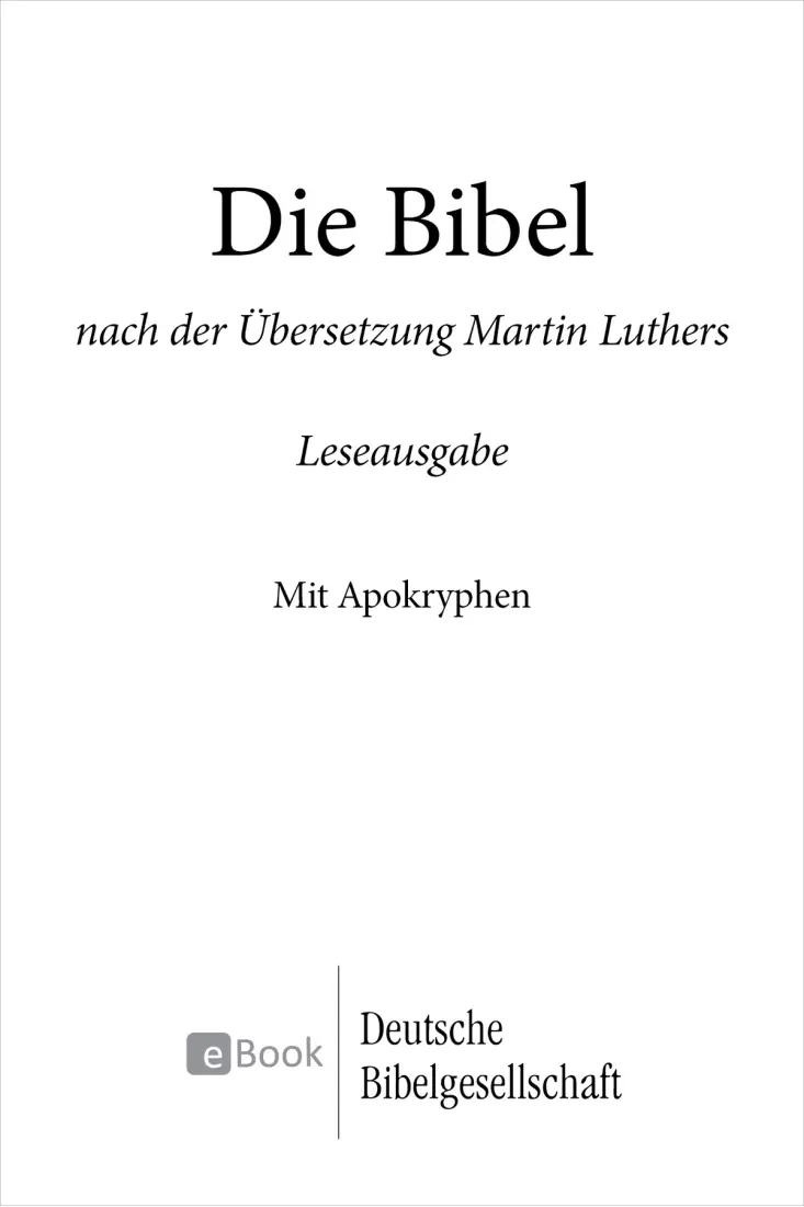 Inhaltsverzeichnis DAS ERSTE BUCH MOSE GENESIS Kapitel 1 2 3 4 - фото 1