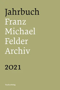Jürgen Thaler Jahrbuch Franz-Michael-Felder-Archiv 2021 обложка книги