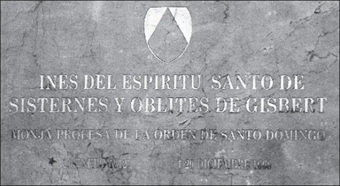 Lápida sepulcral de sor Inés Sisternes de Oblites Convento de la Inmaculada - фото 20