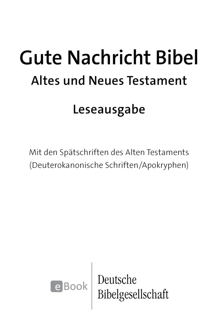 Inhaltsverzeichnis DAS ERSTE BUCH MOSE GENESIS Kapitel 1 2 3 4 - фото 1